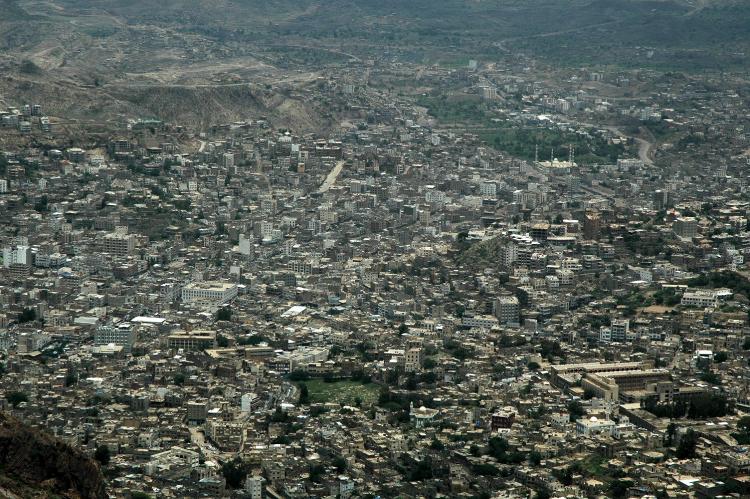 منظر عام لمدينة تعز وسط اليمن