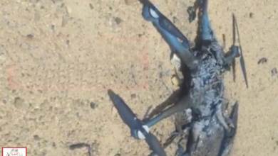 صورة قوات العمالقة في مأرب تدمر طائرة مسيرة أطلقتها مليشيا الحوثي 