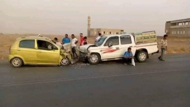 صورة وفاة وإصابة 18 شخصا بحوادث مرورية ثاني أيام العيد في المحافظات المحررة