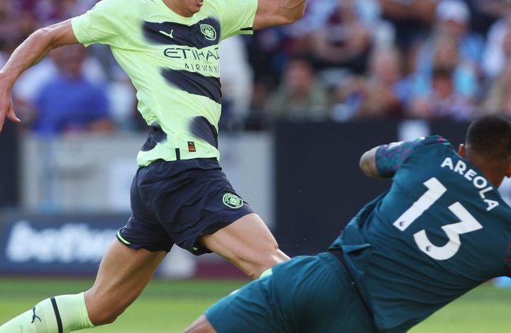 صورة مانشيستر سيتي يحقق أولى إنتصاراته في الدوري الانكليزي الممتاز أمام وويستهام يونايتد