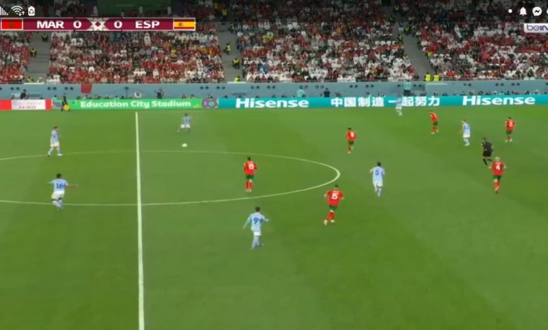 صورة عاجل: انتهاء الشوط الأول من مبارأة المغرب اسبانيا بهذه النتيجة