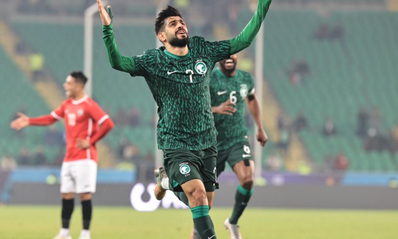 صورة هدفين في مباراة اليمن والسعودية حتى الآن لصالح هذا المنتخب