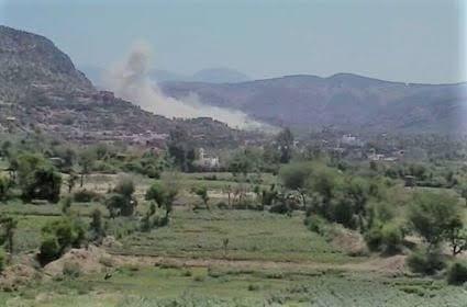 قصف الحوثيين على قرية الحيمة شرق تعز