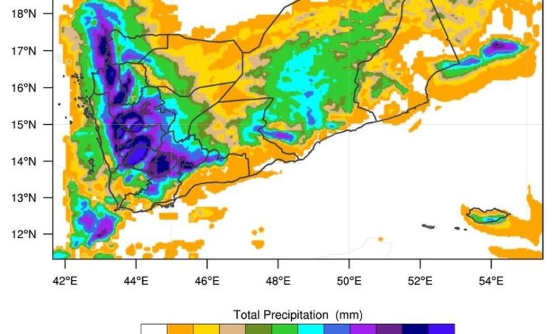 صورة أرصاد اليمن يتوقع أمطاراً غزيرة خلال الفترة المتبقية من يوليو الجاري