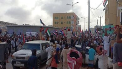 صورة تظاهرة في المهرة تكشف تخادم الإخوان والحوثيين
