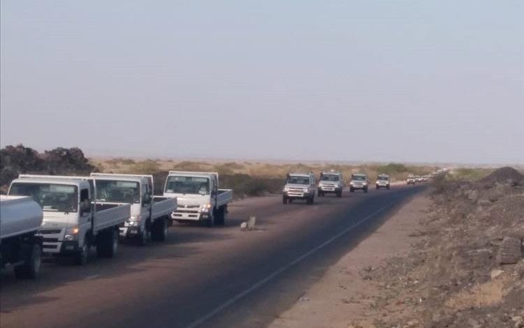 صورة وصول تعزيزات خاصة بقوات درع الوطن الى عدن