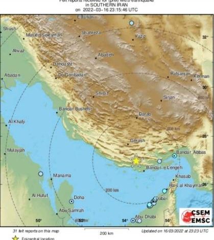 صورة زلزال قوي يضرب إيران ويشعر به سكان قطر والإمارات