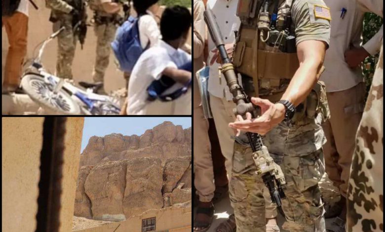صورة انتشار جنود من قوات المارينز الامريكية غرب سيئون بحضرموت