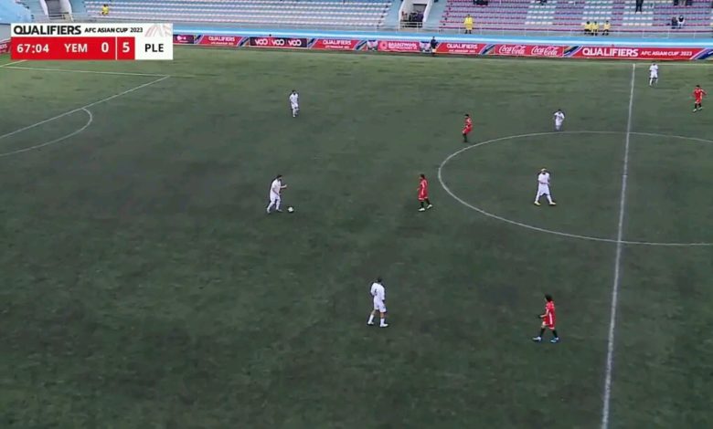 صورة فلسطين تقسوا على اليمن بخماسية نظيفة