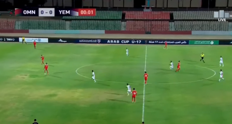 صورة أول هدف يمني في مرمى عمان ببطولة كأس العرب