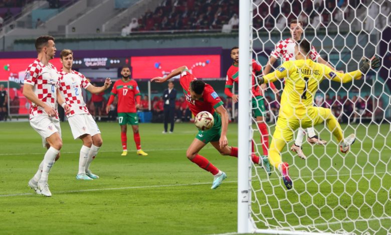صورة انتهاء الشوط الأول من مبارأة المغرب و كرواتيا بهذه النتيجة